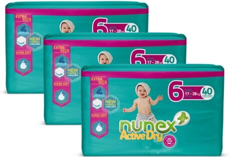 Nunex Fraldas Active Dry (T6 - 17-28 kg - 120 un)