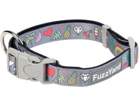 Fuzzyard Coleira para Cães (Cinzento - 32-50cm - Neoprene - M - Porte Médio)