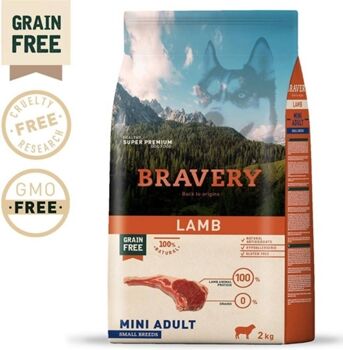 Bravery Ração para Cães e Gatos (2Kg - Seca - Porte Pequeno - Adulto - Sabor: Cordeiro)