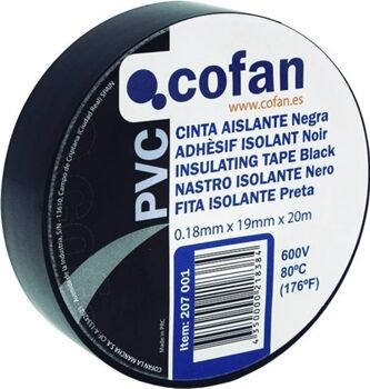 Cofan Rolo de Fita Isoladora Preto (20M)