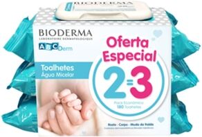 Abcderm Toalhetes H2O (3 x 60 un)