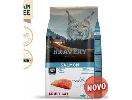 Bravery Ração para Cães e Gatos Sem Cereais (7Kg - Seca - Adulto - Sabor: Salmão)