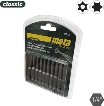 Mota Herramientas Jogo de Pontas Torx Tamper X 20 Mm - 10 Peças Btj2