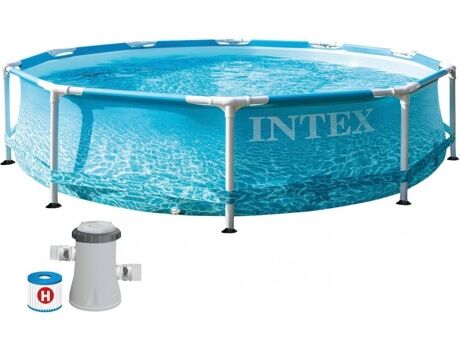 Intex Piscina Tubular Redonda Beachside com bomba de filtro (4.485 L - PVC - 305x76 cm)