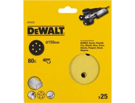 DeWalt Discos de Lixa com Velcro 150 mm G80 (25 un)