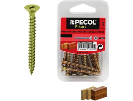 Pecol Power Tools Parafuso PECOL Emb PZ PCL202 Zn (4,5 x 30) (Dourado)