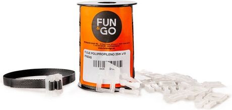 Fun And Go Pack Rolo Polipropileno 25M, 15 Pinças