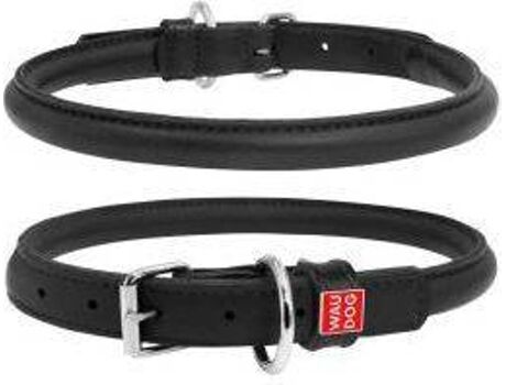 Collar Coleira para Cães Glamour (Preto - 17-20 x 6 cm - Couro)