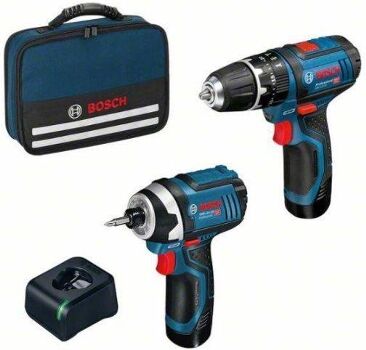 Bosch Conjunto Aparafusadora de Impacto GDR 12V-105 + Aparafusadora Percussão GSB 12V-15