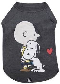 Zooz Pets Roupa para Cães Charlie Brown Hug Grafite Oficial Snoopy (XL - Cinzento)