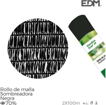 Edm Rolo Malha de Oculta ção Preta Oculta ção 70% 2X100Mts para Sombra Muito Leve E Resistente