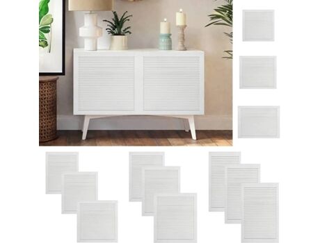 Vidaxl Conjunto de 2 Portas com Venezianas Branco (Madeira - 61,5x39,4 cm)