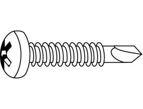 Chemitool Fasteners Parafuso CHEMITOOL Autoperfurante Cabeça Queijo Phillips DIN 7504N 3,9x13 Zincado Branco