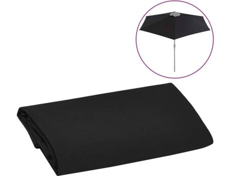 Vidaxl Tecido de Substituição para Guarda-Sol (Preto - 300 cm)