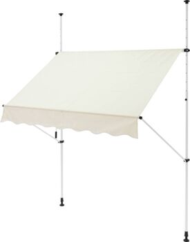 Ml-Design Toldo Retráctil de Grampo (Bege - Aço - 200x120 cm)