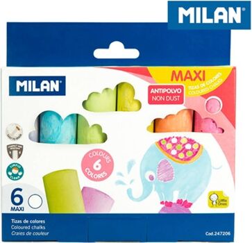 Milan Caixa de 6 Giz Coloridos Maxi