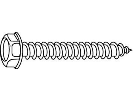 Chemitool Fasteners Parafuso CHEMITOOL Autorroscante Cabeça Sextavada DIN 6928C 6,3x90 Zincado Branco