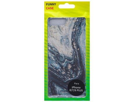 Funny Cases Capa iPhone 6 Plus, 6s Plus, 7 Plus, 8 Plus Mármore Cinza