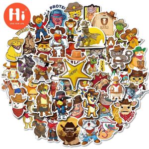 Hi Stickers 50 Stücke Cartoon Western Serie Aufkleber Grenzüberschreitender Außenhandel Neues Auto Handytasche Western Cowboy Tier Aufkleber