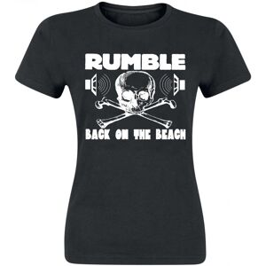 Rumble On The Beach - Rumble Girlie Shirt, black, white print, size S