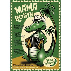 MAMA ROSIN - Crocodile - green 43x60 silk screened - limited