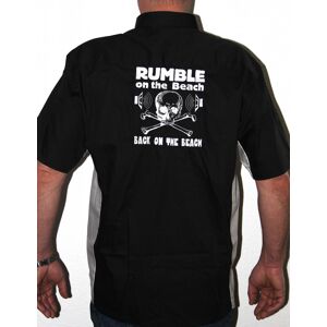 Rumble On The Beach - Rumble Worker Shirt, black, white print, size L