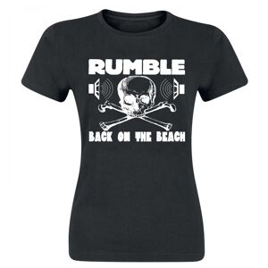Rumble On The Beach - Rumble Girlie Shirt, black, white print, size M