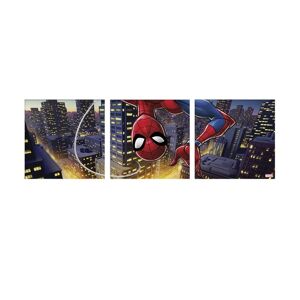 Disney - Lærredssæt med 3 - Marvel Comics - Spiderman på hovedet - 30x90 cm