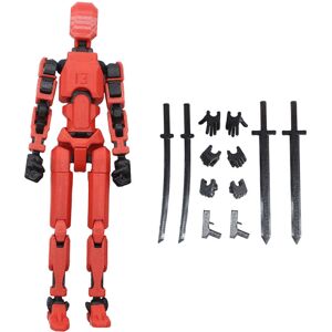 T13 Action Figur Titan 13 Action Figur Robot Action Figure3D Printet Action Red and black model (13cm)