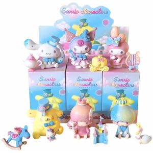 Toyz Land 6 stykker Sanrio Anime Figurer Kawaii Cinnamoroll Kuromi Kitty Action Figur Dukker