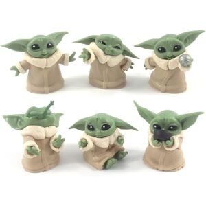 6 stk/ sæt Baby Yoda Grogu Mandalorian actionfigur legetøj 6 styles