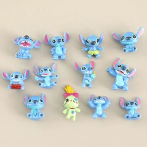 12 stk Stitch Figur Dukker Anime e Action Figur Model Legetøj