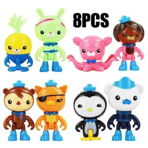 HKWWW 8 stk sæt The Octonauts Figures Octo Crew Pack Legesæt Action Figur Legetøj til børn[HK]