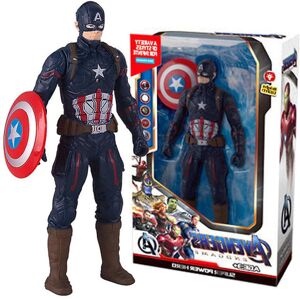 Marvel Avengers Iron-man Spiderman Action Figurer Captain America Super Hero Model Legetøj med lette børnegaver Captain America