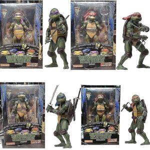 FMYSJ Ninja Turtles 1990-film 7 Neca Tmnt Teenage Movable Toys Mutant Action Figur (FMY) Michelangelo