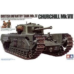 Churchill Mk.VII : inclut 3 membres d'équipage, 1 figurine de fermier européen et un petit chariot à 4 roues