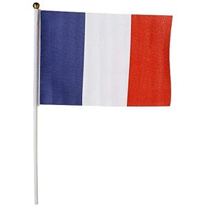 COOLMP Lot de 3 Drapeau France avec Baguette 30x45cm - Publicité