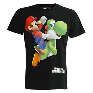 Bioworld T-Shirt 'Super Mario Bros' Mario and Yoshi Noir XL - Publicité