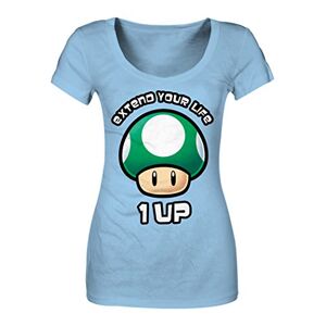 Bioworld T-Shirt 'Super Mario Bros' Extend your Life Femme bleu Taille L - Publicité