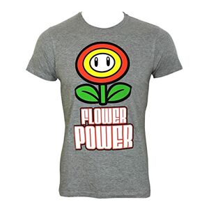 Bioworld T-Shirt 'Super Mario Bros' Flower Power Gris L - Publicité