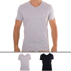 Emporio Armani Lot de 2 T-Shirts V-Neck Pure Cotton Marine - Gris Marine L - Publicité