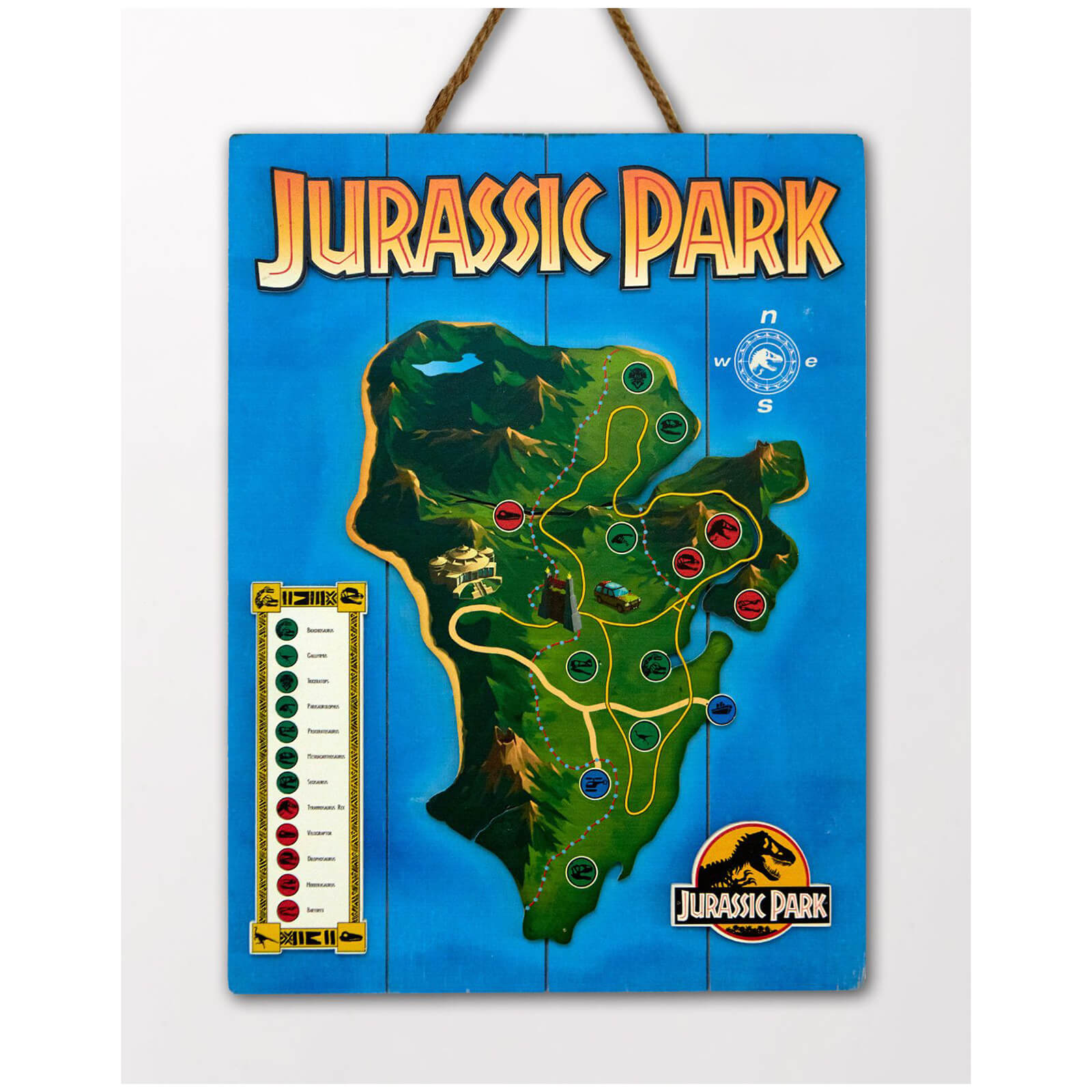 Doctor Collector Jurassic Park Nublar Island Map WoodArts 3D
