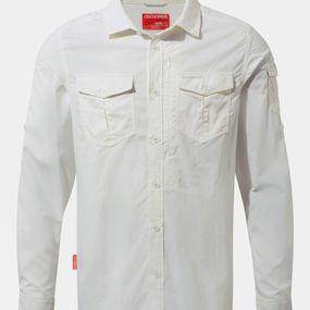 Craghoppers Mens NosiLife Adventure II Long Sleeved Shirt Optic White Size: (L)