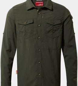 Craghoppers Mens NosiLife Adventure II Long Sleeved Shirt Dark Khaki Size: (L)