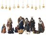 Yeeda Kerststal Beeldjes Set, 11 stks Kerststal Beeldje Set Kerst Wieg Figures, Geboorte Beeldjes Hars Standbeeld Binnen, Kerst Ornament