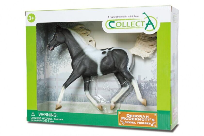 Collecta paarden: Half Arabier hengst 1:12 zwart/wit - Zwart,Wit