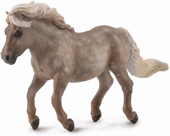 Collecta paarden: shetlandpony 10 cm appelschimmel - Bruin,Grijs