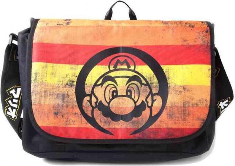 Nintendo schoudertas Super Mario 9 liter polyester zwart - Zwart,Geel,Oranje,Rood