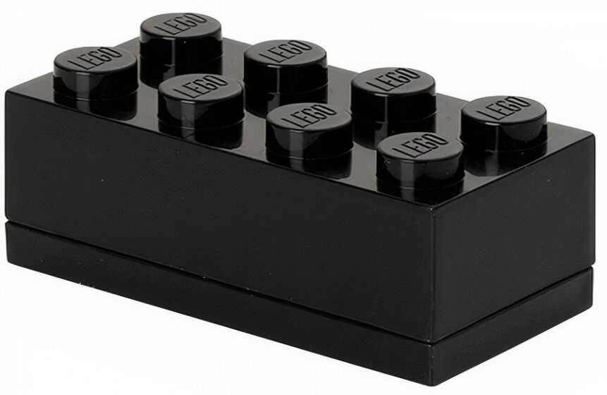 LEGO mini opbergsteen 8 noppen 4,6 x 9,2 cm polypropeen zwart - Zwart
