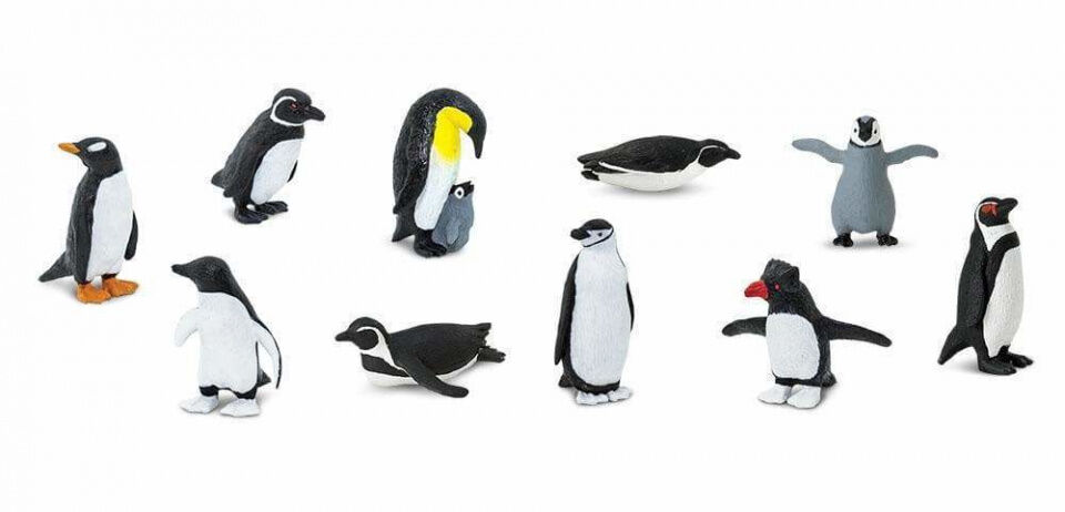 Safari speelset Penguins Toob junior zwart/wit 10 delig - Zwart,Wit
